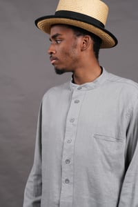 Image 3 of BED SHIRT - Grey Linen £195.00