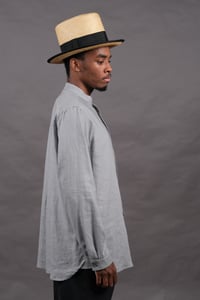 Image 4 of BED SHIRT - Grey Linen £195.00