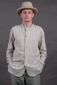 Image 3 of BED SHIRT - Ecru+brown Stripe £195.00