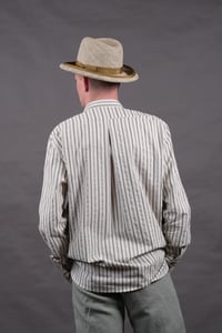 Image 5 of BED SHIRT - Ecru+brown Stripe £195.00