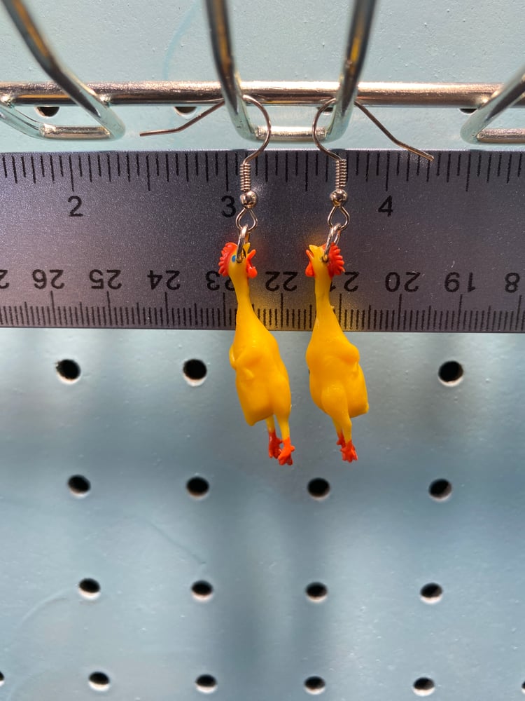 Image of Rubber Chicken Earrings