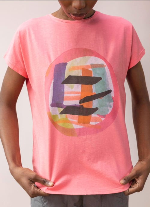 Image of 1- Camiseta amplia rosa