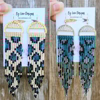 Image 3 of Jaguars Earrings with Animal Print | Teal Leopard Print Earrings