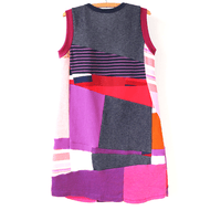 Image 1 of waffle thermal knit mix patchwork adult L large courtneycourtney minidress shift tunic dress