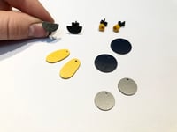 Image 1 of Grey, Navy and Yellow Interchangeable Earrings
