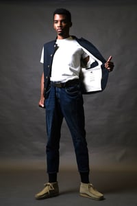 Image 5 of Clayton Gilet - Navy linen £215.00