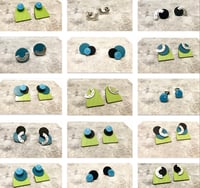 Image 2 of Black, Green and Teal Interchangeable Earrings