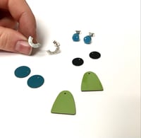 Image 1 of Black, Green and Teal Interchangeable Earrings