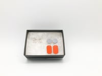 Image 2 of Orange and Speckled Blue Interchangeable Earrings