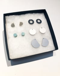 Image 3 of Lilac, Denim and White Interchangeable Earrings