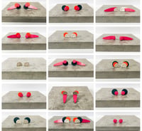 Image 2 of Pink, Navy and Orange Interchangeable Earrings set