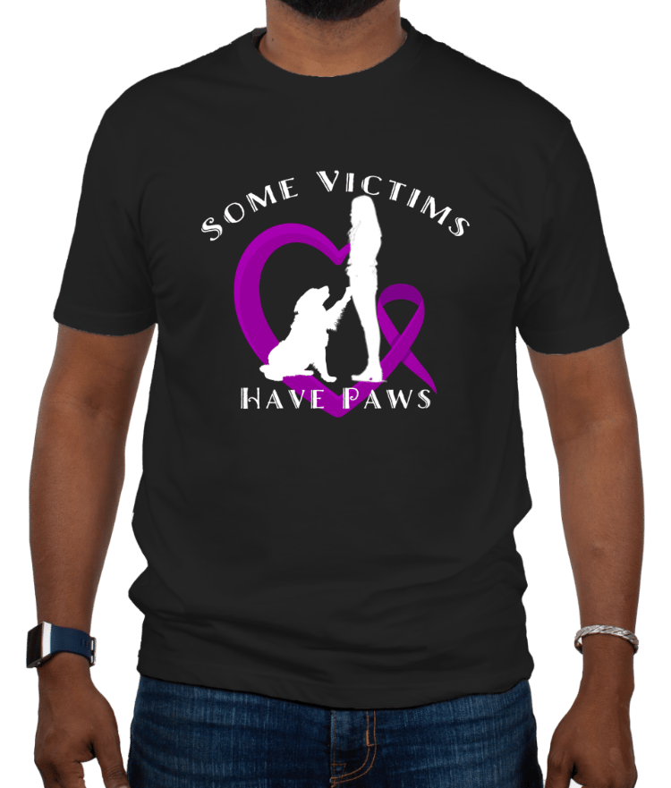 Image of Some Victims Of Domestic Violence Have Paws Crew Neck T-Shirt For Animal Lovers