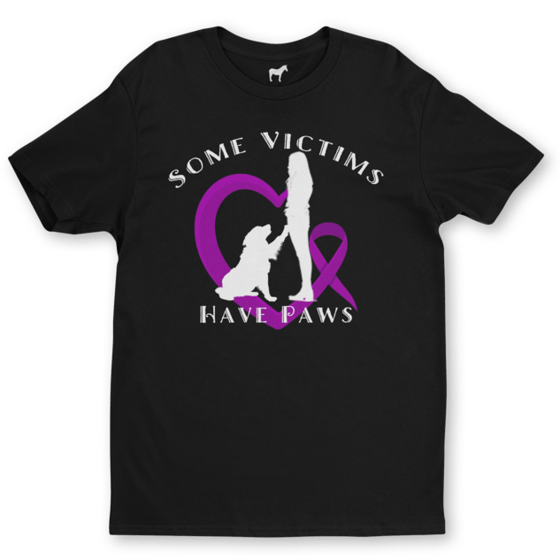 Image of Some Victims Of Domestic Violence Have Paws Crew Neck T-Shirt For Animal Lovers