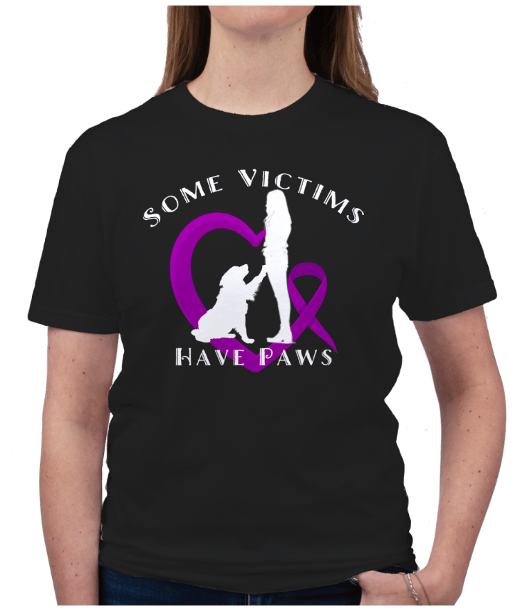 Image of Some Victims Of Domestic Violence Have Paws Crew Neck T-Shirt For Animal Lovers