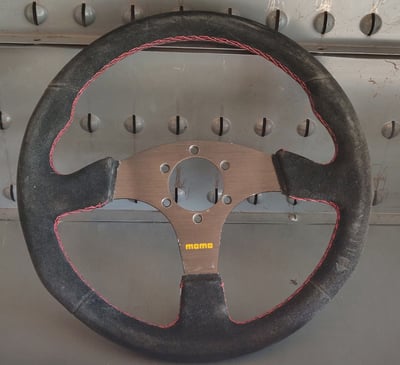 Image of MOMO 13" suede steering wheel