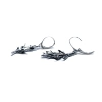 Image 4 of Small Olive Branch earrings in sterling silver (mutual aid fundraiser)