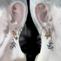 Image 5 of Small Olive Branch earrings in sterling silver (mutual aid fundraiser)