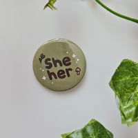Image 3 of Cottagecore Pronoun Pinback Buttons