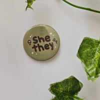 Image 4 of Cottagecore Pronoun Pinback Buttons