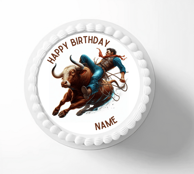 Custom Bull Rider / Cowboy / Rodeo Champion "Happy Birthday" Theme