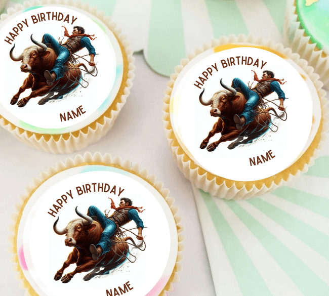 Custom Bull Rider / Cowboy / Rodeo Champion "Happy Birthday" Theme