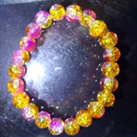 Orange and pink glass bracelet 