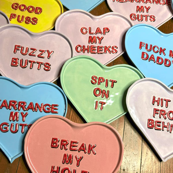 Image of Candy Heart Plates with 22Kt Gold