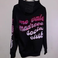 Image 2 of Me Vale Madreeee Social Club Hoodie - Black/Pink Faded Print