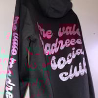 Image 3 of Me Vale Madreeee Social Club Hoodie - Black/Pink Faded Print