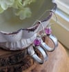Rustic Lavender + Antique Silver Channel Hoop Earrings