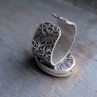 Image 3 of Bohemian Earthy Mossy Oval Opal Antique Silver Ring