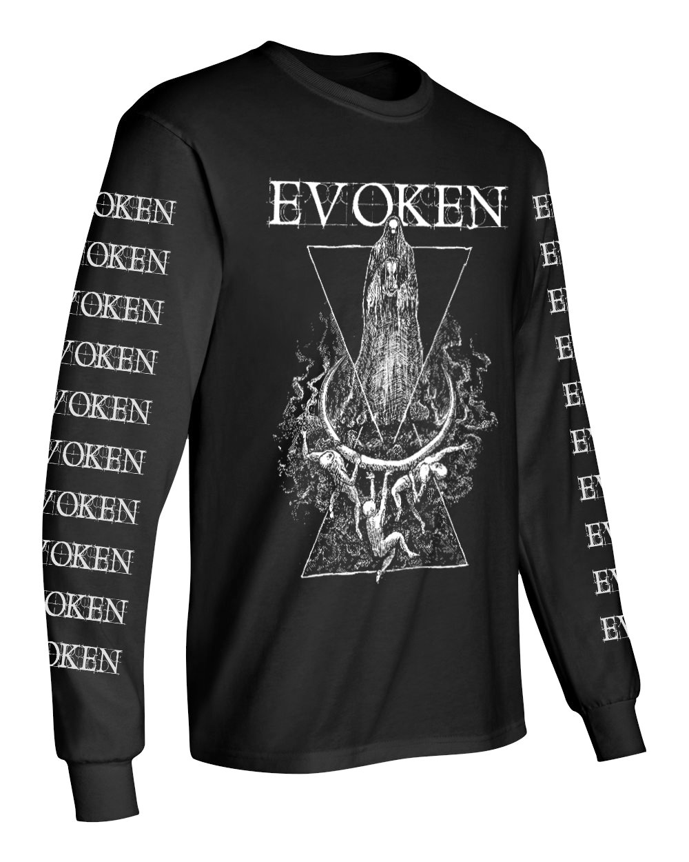 Image of Evoken " The Last of Vitality " T shirt Long Sleeve with Sleeve prints