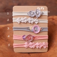 Image 2 of Baby headbands set grey pink