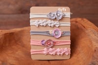 Image 1 of Baby headbands set grey pink