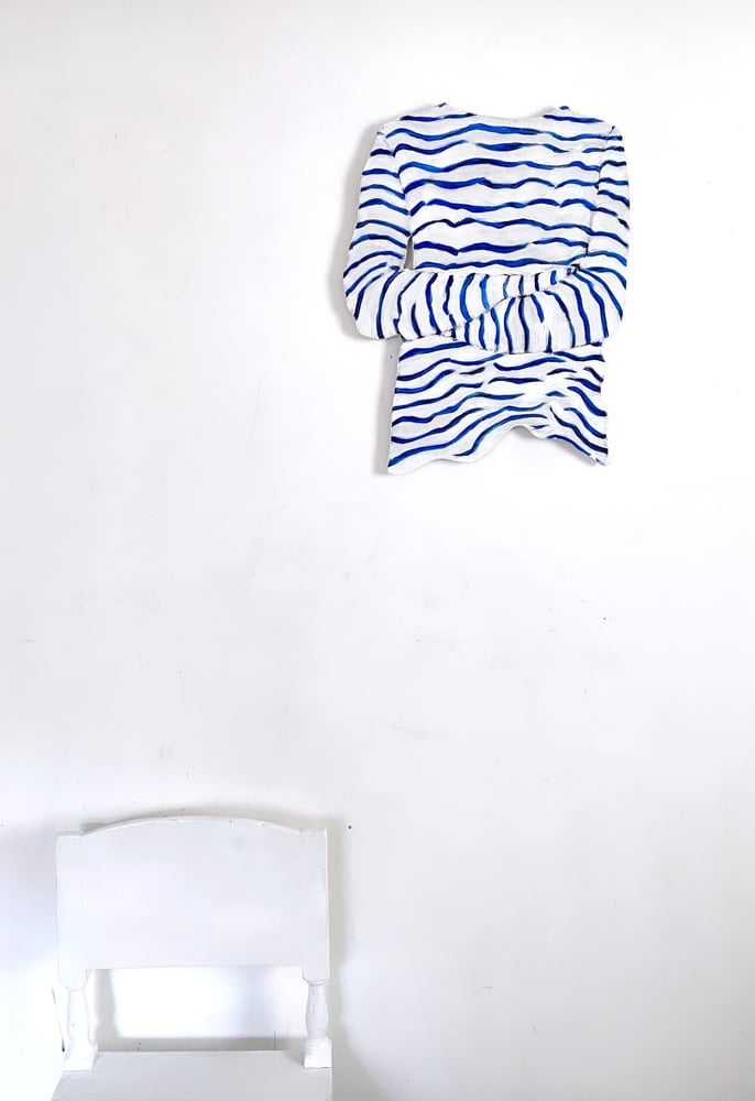 Image of Väggskulptur original #Jersey - blue et blanc- 4000 KR