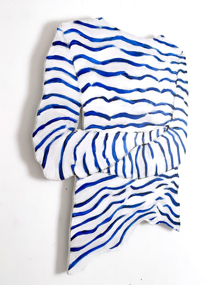 Image of Väggskulptur original #Jersey - blue et blanc- 4000 KR