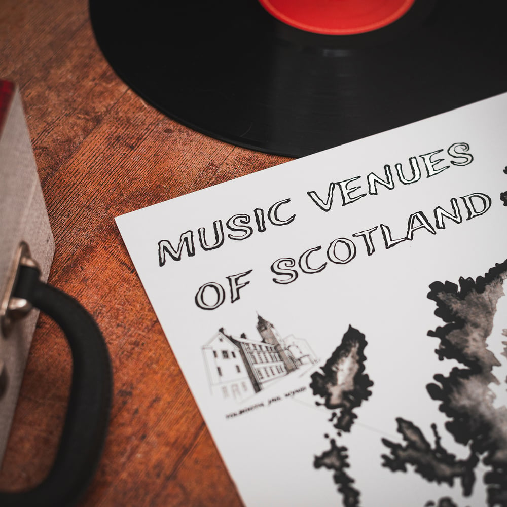 Music Venues of Scotland Foil Map Print