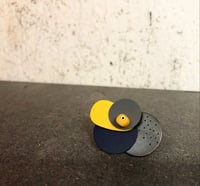 Image 2 of Navy, Yellow and Grey Dots Interchangeable Brooch