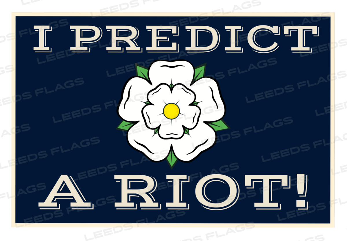 I PREDICT A RIOT FLAG NAVY BLUE 2 LeedsFlags.co.uk