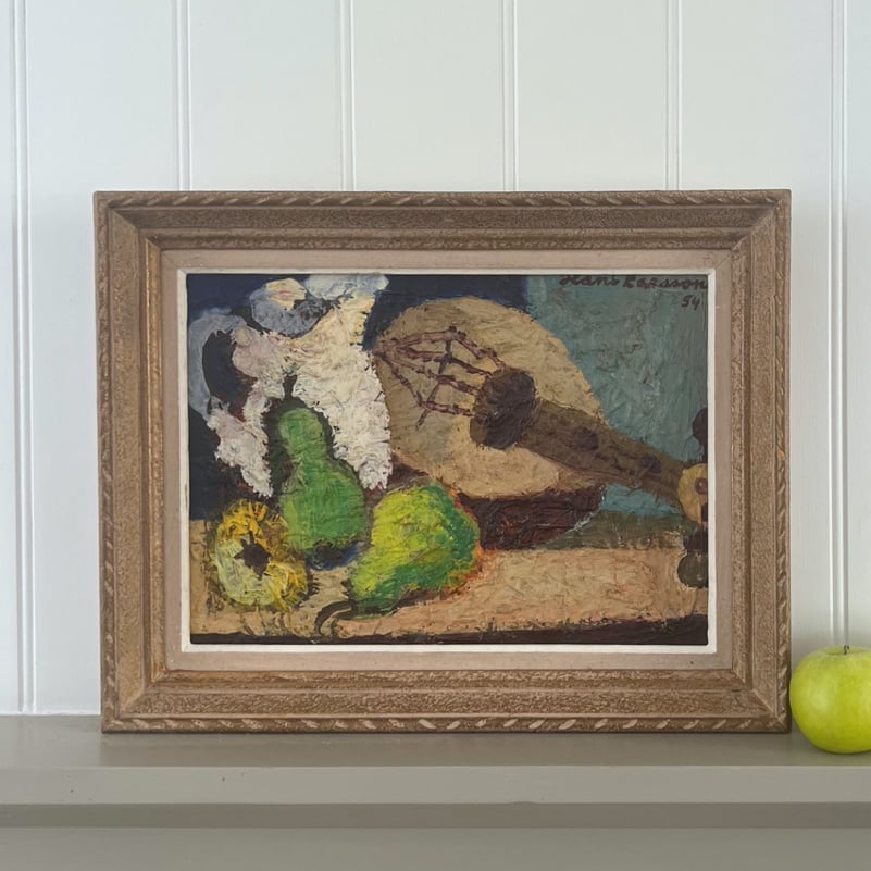 Image of 1954, Swedish Still Life, 'Lute and Pears' HANS LARSSON