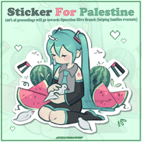 Image 2 of Miku donation sticker for Palestine 🍉