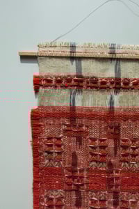 Image 4 of  Woven Wall Hanging Textile Artwork Naturally Dyed Madder Red | No.10