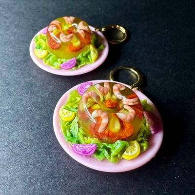 Image of Pink Shrimp earrings (41)