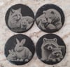 Mother and baby animal slate coasters I