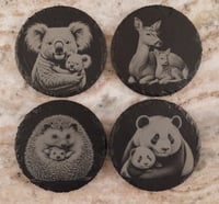 Image 1 of Mother and baby animal slate coasters II