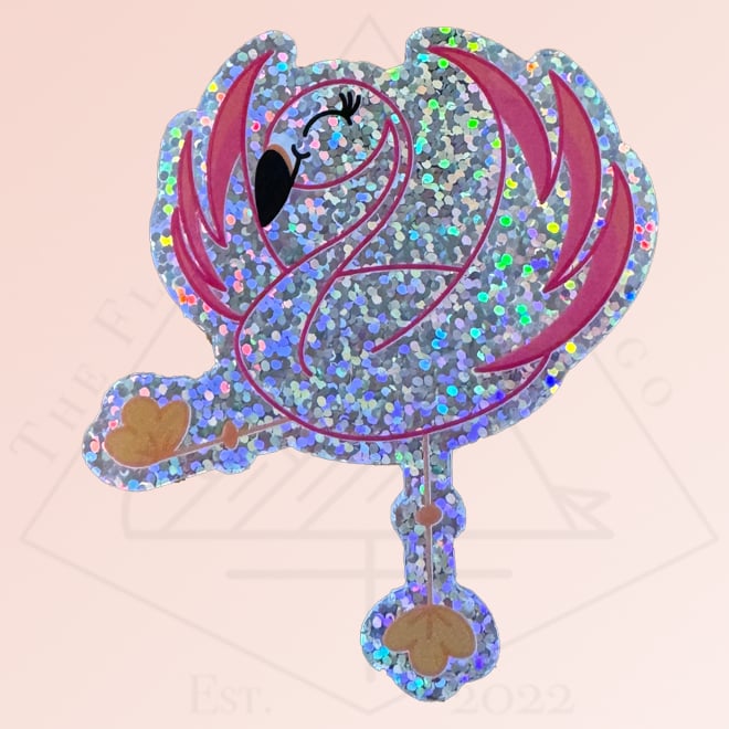 Image of Happy Flamingo - Glitter Sticker