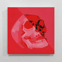 Image 1 of Red Skull - Original Painting, 8" x 8"