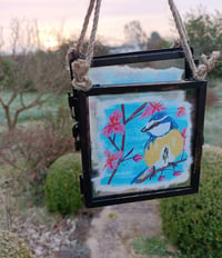 Image 5 of Blue tit on cherry blossom ~ original framed  painting