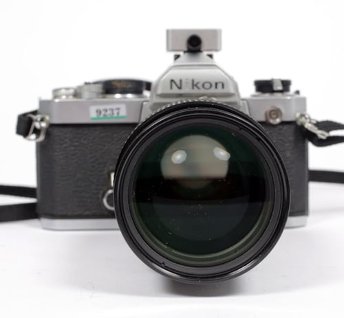 Image of Nikon FM 35mm SLR Film Camera with Nikkor ZOOM 50-135mm lens + REFLX METER #9224