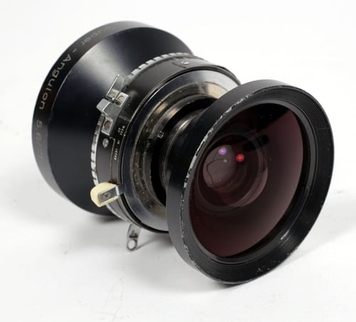Image of Schneider Super Angulon 75mm F5.6 MC lens in Copal #0 shutter #8639